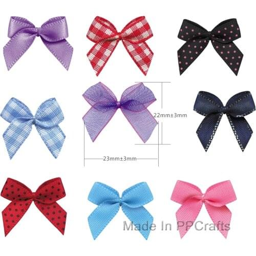 22X23MM Satin/Grosgrain Ribbon Bead Hand-Tied Bowknot Bow For Hairbow DIY Crafts 200pcs Free Shipping