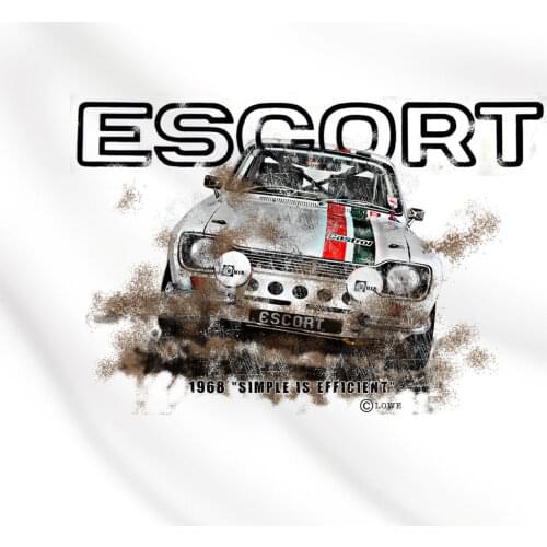 Mk1 Escort Rallying Rac Winner Retro Racing Car White T-Shirt Ideal Gift Topsfashion Classic Unique Unisex Tees