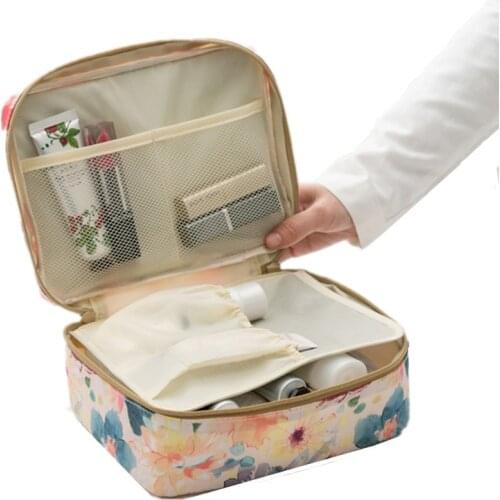 Ms. Flower Cosmetic Bag Travel Essential Makeup Case Beauty Wash Toiletry Tools Bra Underwear Storage Accessories Supply Product