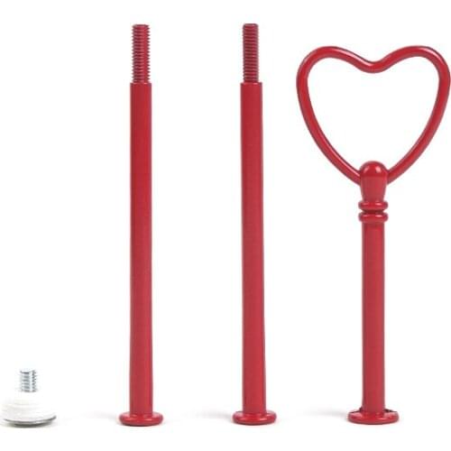 Hot Colors Fitting Accessory Handle 100 set Red Heart Plate Centre 3-tier Cake Stand Rod