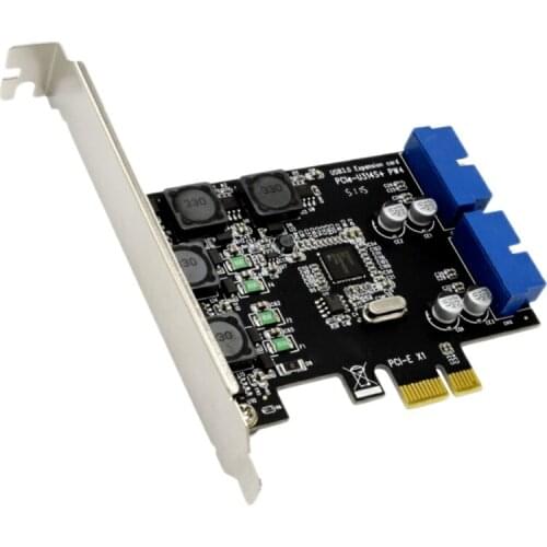 SSU Desktop USB 3.0 Expansion Card Front Pci-E to USB3.0 Front 19 / 20 Pin Interface Adapter for Desktop Computers
