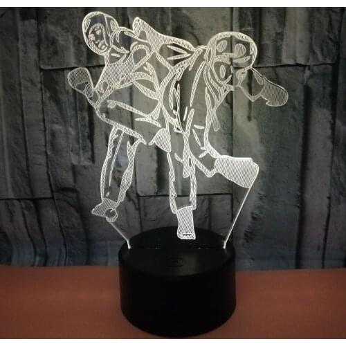 Taekwondo 3d Night Led Lamp 7 color Touch Control Vision Touch 3d Small Table Lamps For Living Room Christmas decorative lights