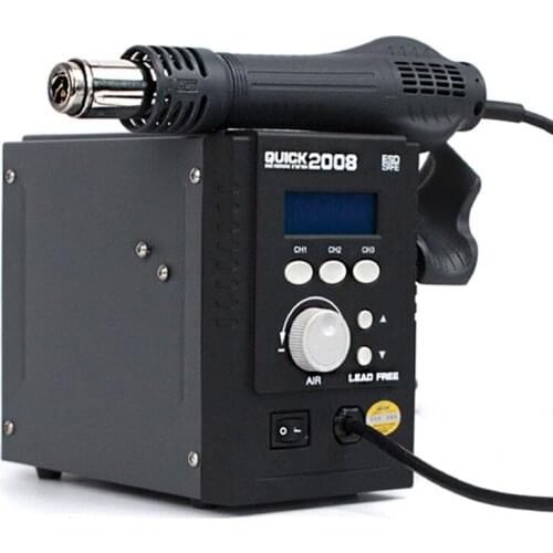 QUICK 2008 ESD Digital Display Heat Gun Welding Rework Soldering Station For iPhone Samsung Mainboard BGA Maintenance