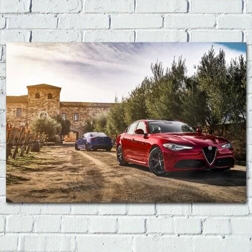 Posters and Prints Alfa Romeo Giulia Luxury Car Wall Art Picture Canvas Art Painting For Home Room Decor