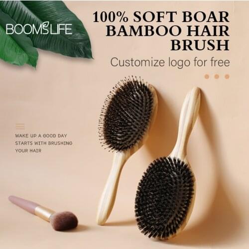 Professional Denman Brush Airbag HairBrush Hair Extension Brush Soft Boar Bristle Brush Fast Hair Straightener Bamboo Hair Brush