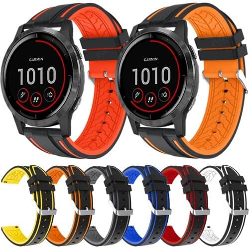 Rubber Straps For Garmin Vivoactive 3 4 45mm/Venu 2 Silicone Watchband Forerunner 55 245 645 Music Band Quick release Wristbands