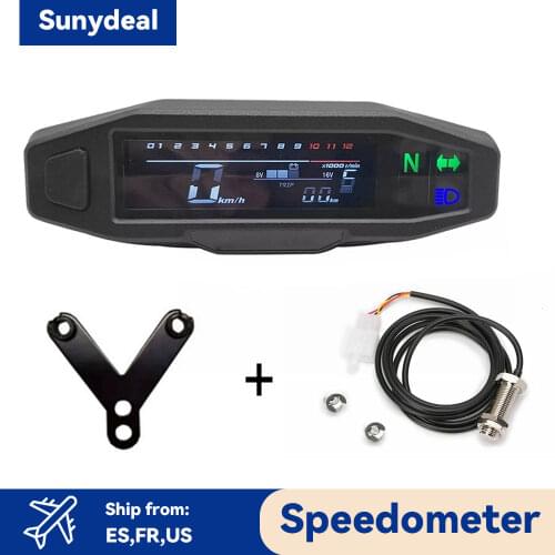Universal Motorcycle Meter Speedometer 1200RPM LCD Digital Odometer Electric Injection Carburetor Instrument For Russian KR200