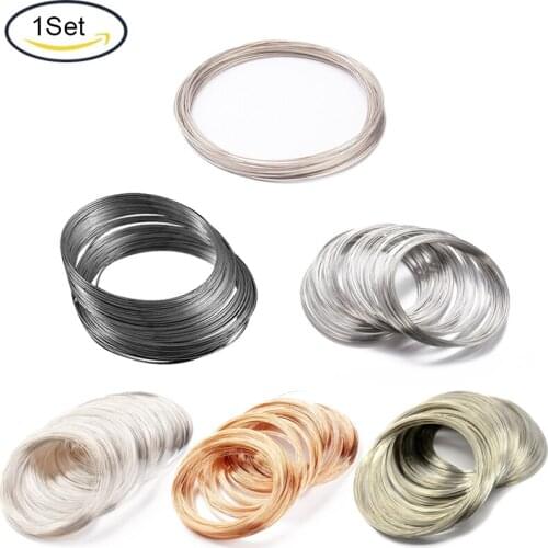 20/50Circles Steel Necklace Memory Wire 1mm Resistant Strong Line For Jewelry Making Finding