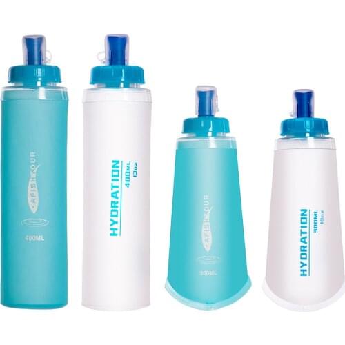 TPU Folded Soft Flask Sports Water Bottle for Running Camping Hiking Cycling