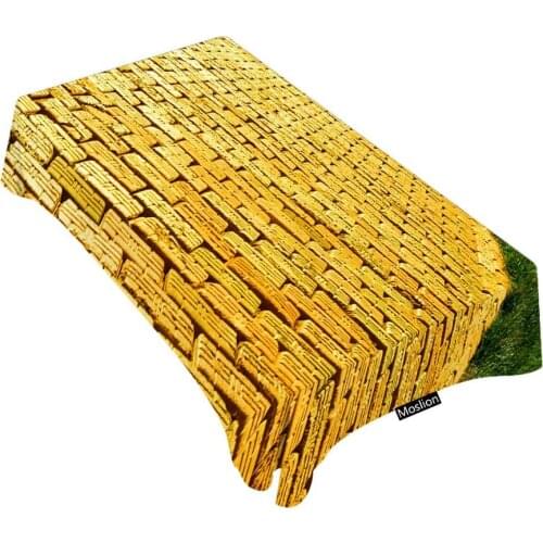 Unique and Generic Yellow Brick Road Tablecloth Table Cover for Dining