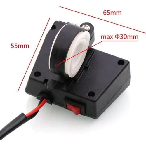 Waterproof Motorcycle 5V 3.1A Dual USB Charger & Blue Voltage Display Voltmeter for 7/8 and 1inch Handlebar Mounting