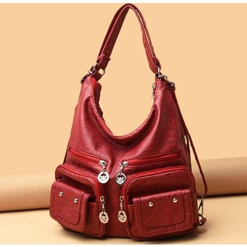 Casual Soft Leather Shoulder Bags for Women 2021 Large Capacity Crossbody Bag Purses and Handbags Luxury Designer Sac A Main New