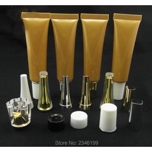 20ML20G 50pcs/lot Empty Cosmetic Hose Soft Tubes,Plastic DIY Gold Facial bb/cc Cream Container,High Grade Essential Cream Bottle