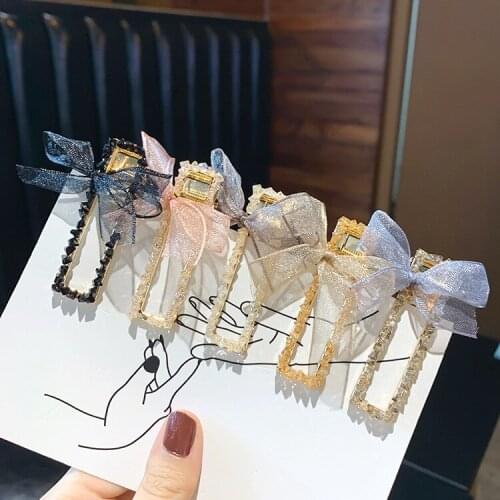 60pcs/lot DIY Simple Multi Crystal Lace Pierced Hair BB Clips Bowknot Hairpins Hair Styling Tools Accessories HA984