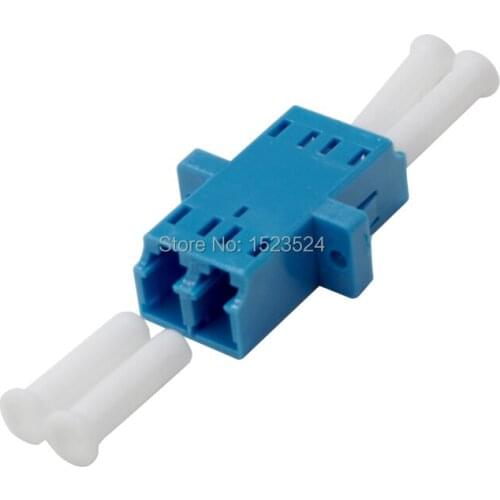 Free Shipping 50pcs/lot LC-LC DX SM Fiber Adapter Connector Duplex LC UPC Flange Connector FTTH Fiber Optic Adapter