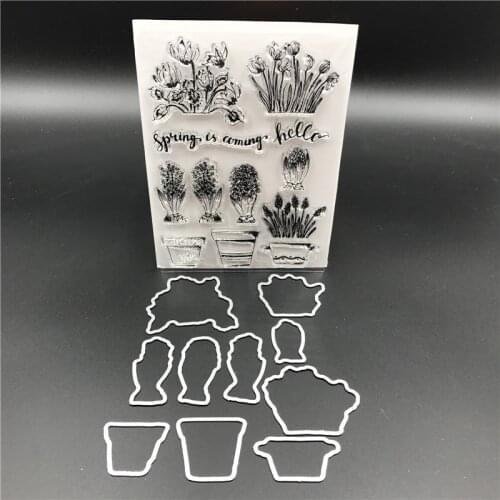 Flower Pot Metal Cutting Dies Stencils for DIY Scrapbook/photo album Decorative Embossing DIY Paper Cards Making Proje