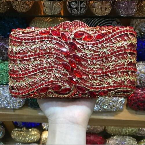 Lady red Silver Crystal iphone coin money purse Women Evening Minaudiere Bag Wedding Bridal Flower Metal Handbag and wallet gold