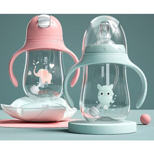 Baby Bottles Drinking Cup Feeding Bottle Wide-Caliber Multifunctional Drink Milk Water Dual-use Bottle BPA Free