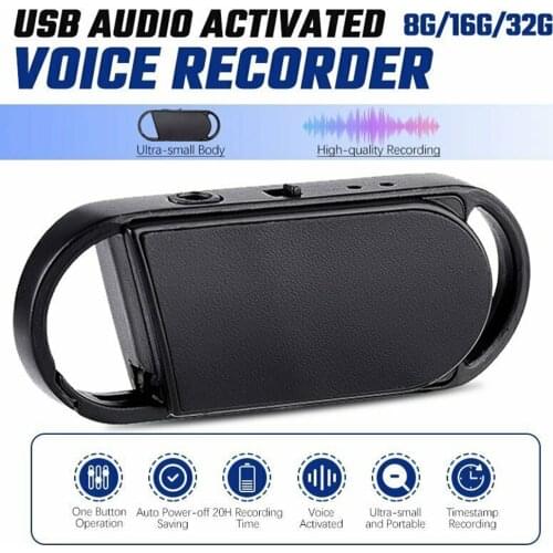 Keychain 8/16/32GB Digital Voice Recorder Voice Activated Recording USB Flash Drive Audio Sound Dictaphone Portable MP3 Player