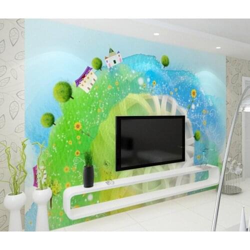 Custom mural,Cool 3D three-dimensional cartoon landscape papel de parede, living room sofa TV wall bedroom wallpaper mural kids