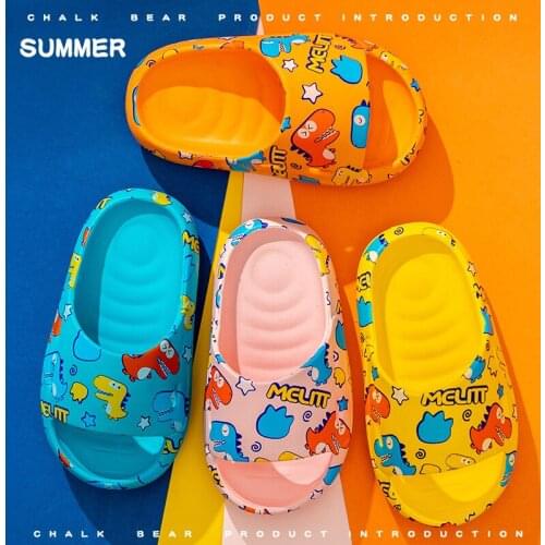 Hot Sale Summer Kids Slippers for Boys Girls Cartoon Printed EVA Lightness Indoor Home Outdoor Beach Children Slides Shoes 6-10T