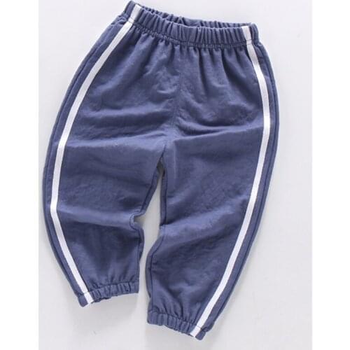 Boy and girl cotton cropped trousers Boy comfortable and breathable fashion pants Boy air conditioning pants Insect pants