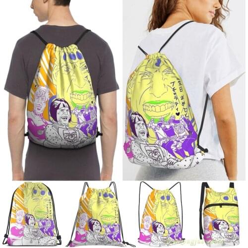 Jojos Bizarre Adventure Meme Part 5 Bucciarati Laughing Tom Cruise Men Travel Sports Gym Bag Women Backpack Drawstring Bags