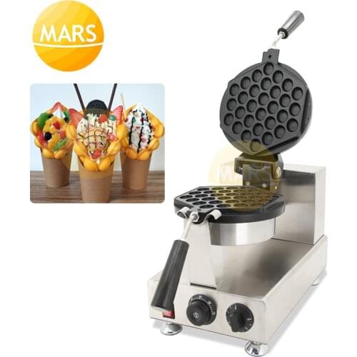 Commercial Egg Bubble Cake Oven Hongkong Waffle Maker Ice Cream Egg Waffles Eggettes Puff Cake Iron Baker Non-stick Pan Plates