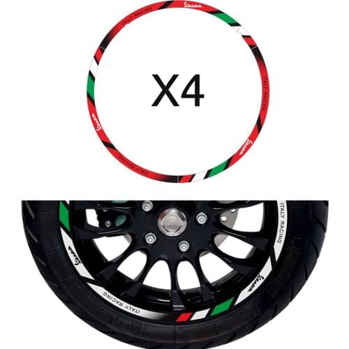 Motorcycle Wheel Reflective Sticker Kit Case for Vespa GTS GTV Sprint 12 Inch Rim