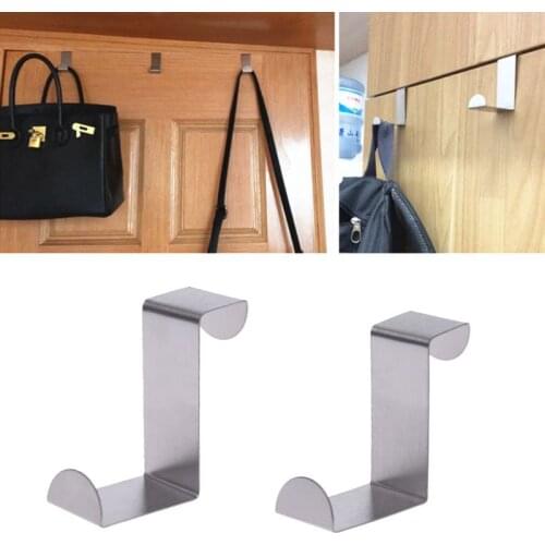 Stainless Steel Over Door Hook Kitchen Cupboard Drawer Cabinet Clothes Holder Organizer