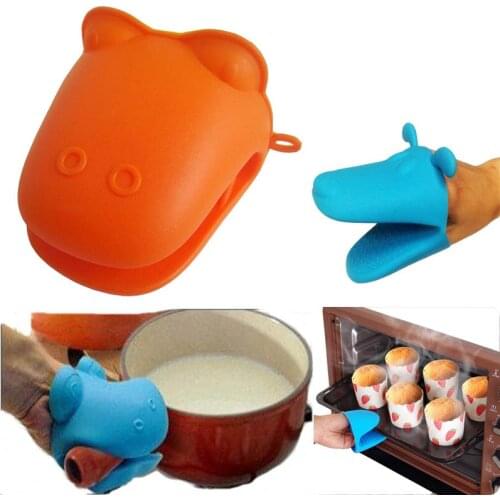 Kitchen Silicone Heat Resistant Gloves Clips Insulation Non Stick Anti-slip Pot Bowel Holder Clip Cooking Baking Oven Mitts