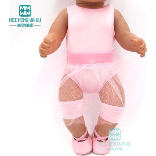 Doll clothes fit 43cm baby new born doll and american doll pink ballerina princess dress