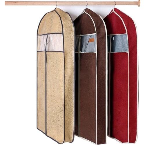 Clothes Dust Bag Three-dimensional Long Coat fur Downjack Transparent Dust Cover Suit Clothes wardrobe Storage Hanging bag 1 pcs
