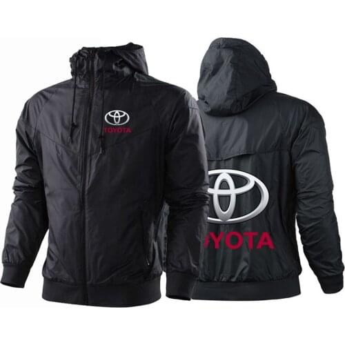 2021 Mens Fashion Jacket Toyota Outwear Windproof Waterproof New Summer Windbreaker Hoodie Zipper Thin Casual Sport Coats Tops