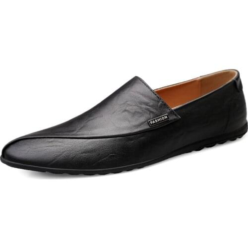 Genuine Leather Men Shoes Soft Moccasins Loafers Men Brand Men Flats Comfy Boat Shoes
