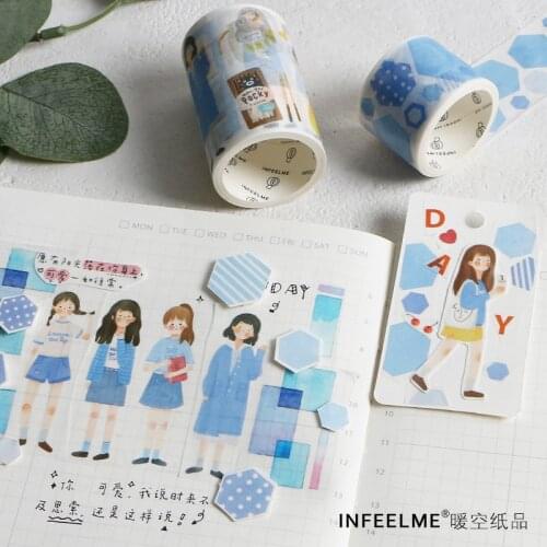 Tape Set Warm Small Note Series Creative and Fresh DIY Decorative Stickers Japanese Paper 6 Involved 4 Models