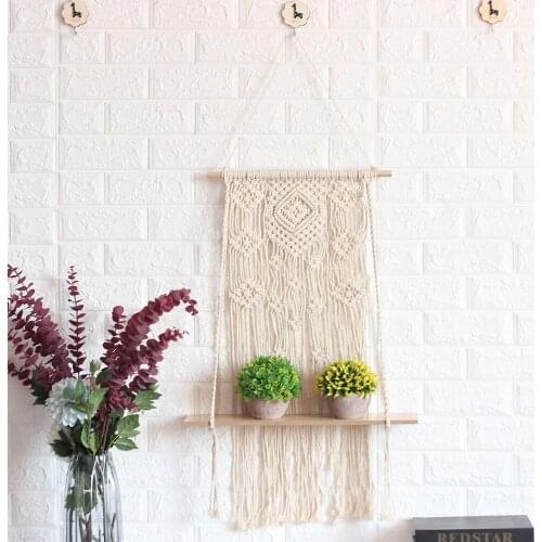 Nordic Macrame Tapestry Wall Hanging Balcony Bedroom Background Decor Cotton Linen Hand-woven Creative Ornaments
