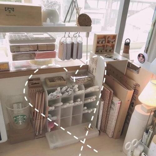 Concise Style Desktop Stationery Office Bucket Rack Transparent Pen Holder Makeup Brush Cylinder Desk Organizer