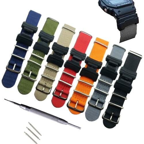 Nylon Watchband for G-shock DW-5600 6900 GA-110 GW-M5610 DW-9052/GLS-8900 Series Watch Strap Band And Interface Terminals