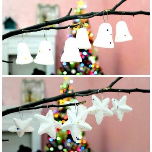 New 12PCs Merry Christmas Ornaments Star Bell Pendant Christmas Decorations For Home Tree Hanging Festival Party DIY Navidad
