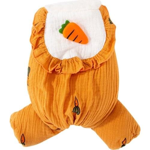 New Puppy Cute Autumn Carrot Overalls Winter Dog Warm Jumpsuit Clothes For Small Medium Dogs For Frence Bulldog Yorkies Costume