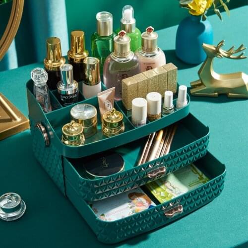 3 Layers Multi Grids Cosmetic Storage Box Drawer Type Desktop Jewelry Storage Organizer Lipstick Nail Polish Holder