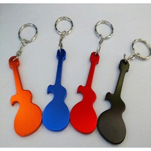 Personalized Wedding Party Favor Guitar Shaped Bottle Opener Keychain Keyring Custom Bride & Groom Names Wedding Gift for Guest