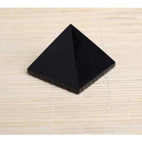 Pyramid-Finest Big Black Obsidian Crystal Pyramid Gemstone 1.77" Carved Pyramidal Crystal Healing Crafts