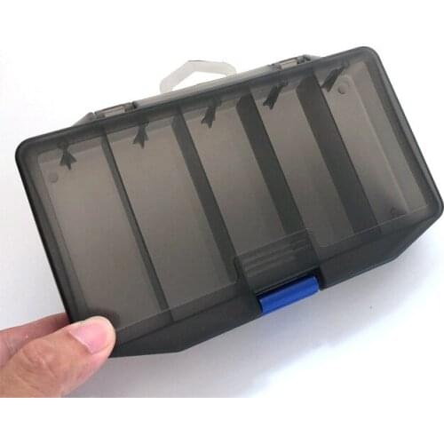 Gun color five grid plastic 17.5 * 10 * 3cm fishing gear box storage box glove box Luya accessories box toolbox