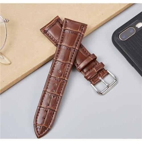 Casual Embossed Leather Watchbands Genuine Calfskin Straps Comfortable Bracelet for Mens Watches Band correa 16 18 20 22 24mm