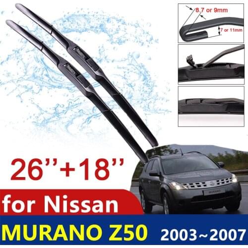 For Nissan Murano Z50 2003~2007 Front Windscreen Windshield Wipers Car Accessories Stickers Car Wiper Blades 2004 2005 2006