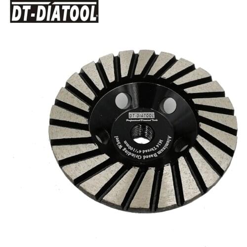1piece 100mm/4" Aluminum Based Grinding Cup Wheel Grit #100 Diamond Grinding Disc Lower Noise M14 thread