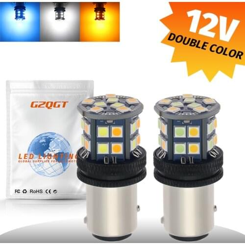 2x Signal Lamp 3157 Led Bulbs T25 P27/7W T20 7443 Led W21/5W 1157 BAY15D Led P21/5W 28 LED Auto Turn Signal DRL White Yellow