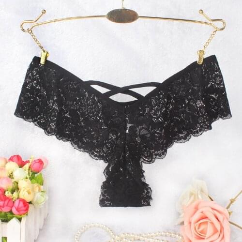 KYRA Hot Sales Sexy Lace Panties Women Lingerie Shiny Transpanrent Sheer Lace Briefs 5 colors M L XL XXL Big Size Panty Female